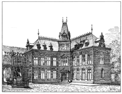 31409 Afbeelding van het ontwerp voor het nieuwe Academiegebouw (Munsterkerhof 29) te Utrecht.N.B. In 1912 is het adres ...